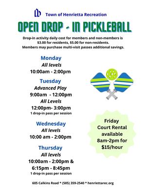 pickeball fall schedule new